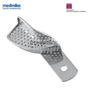 Half perforated right impression tray with rim