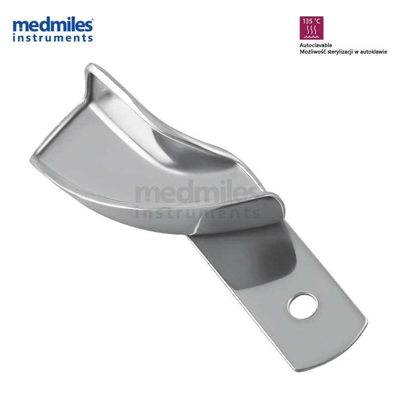 Half-tray impression tray with rim, full, right