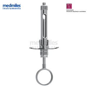 Manual aspiration syringe, angled type, ring handle 1.8 ml